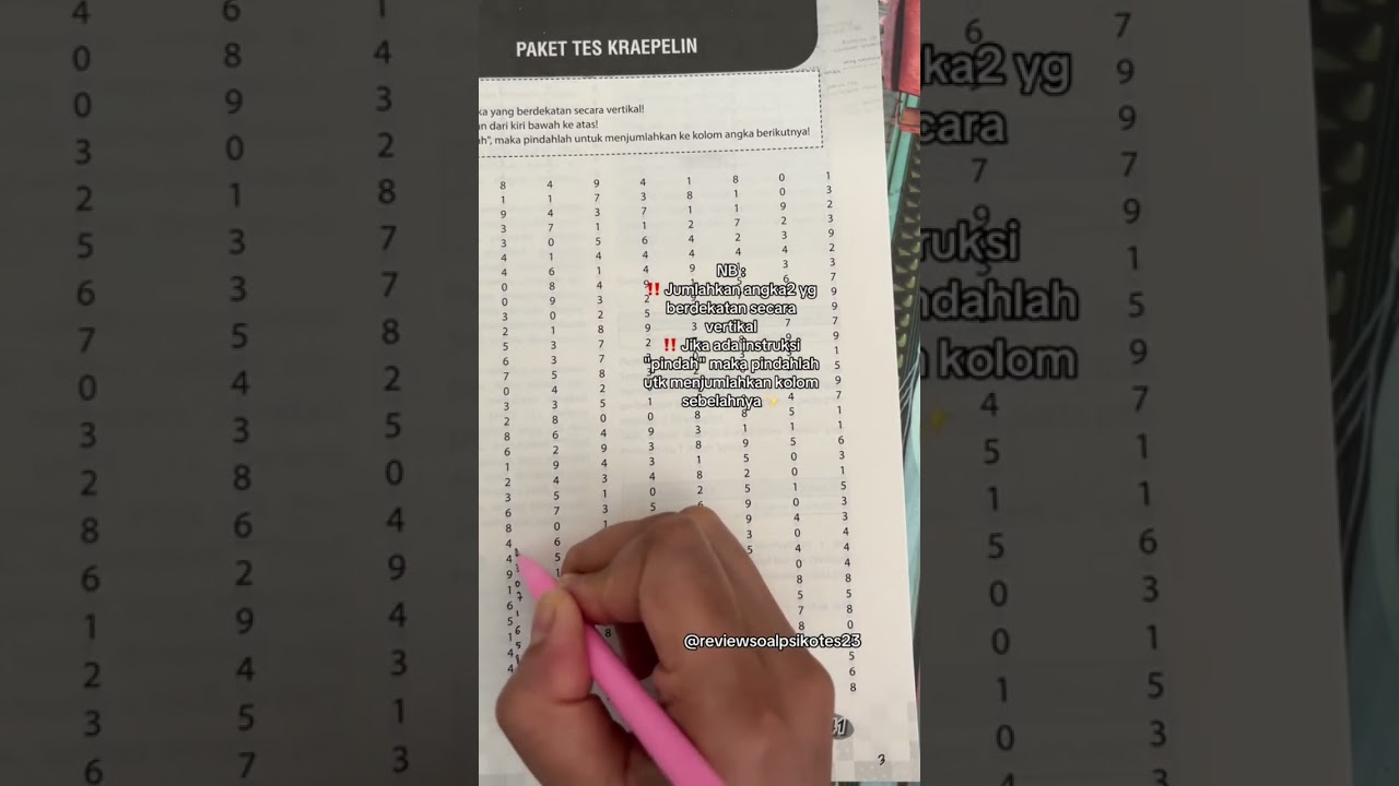 Tes Kraepelin ‼️‼️#psikotest #teskraepelin #tespauli