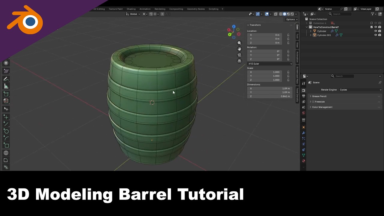 Blender Quick and Easy Barrel Modeling