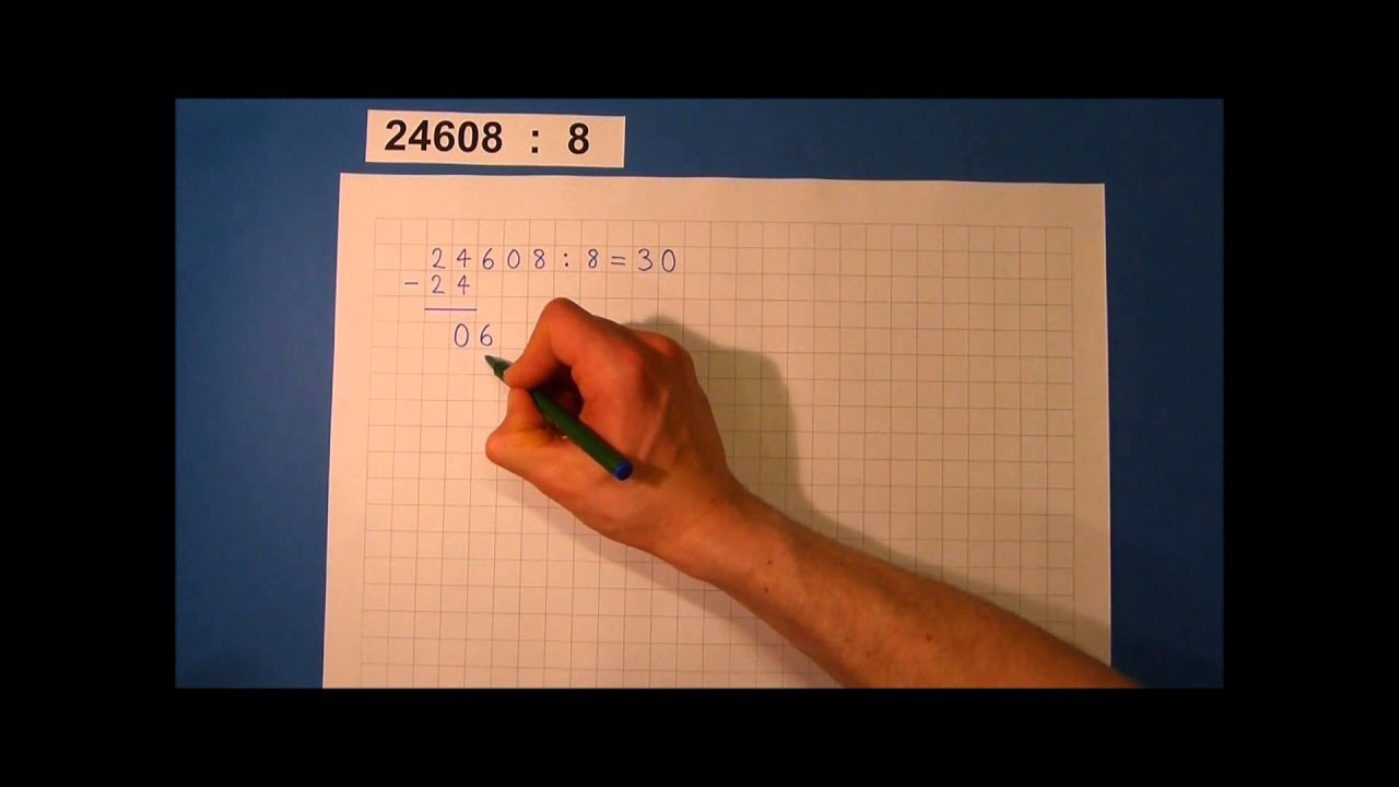 Tutorial: Schriftliche Division (mit Nullen im Ergebnis)