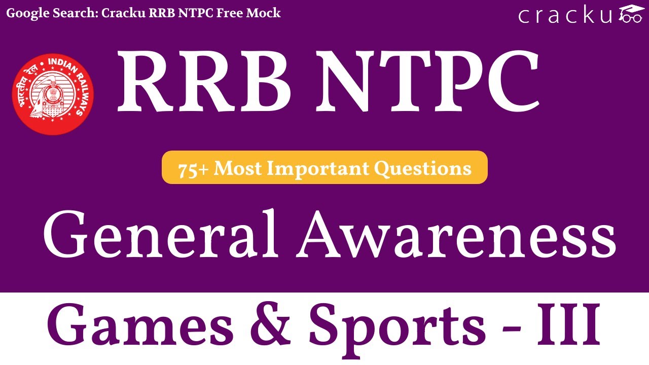75+ Games & Sports Previous Years Questions for RRB NTPC | General Awareness