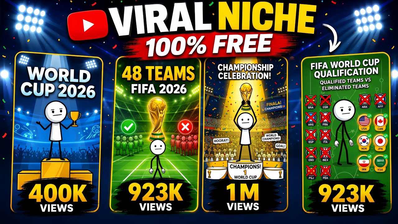 FREE AI Creates Viral FIFA World Cup 2026 Videos | New YouTube Automation Niche