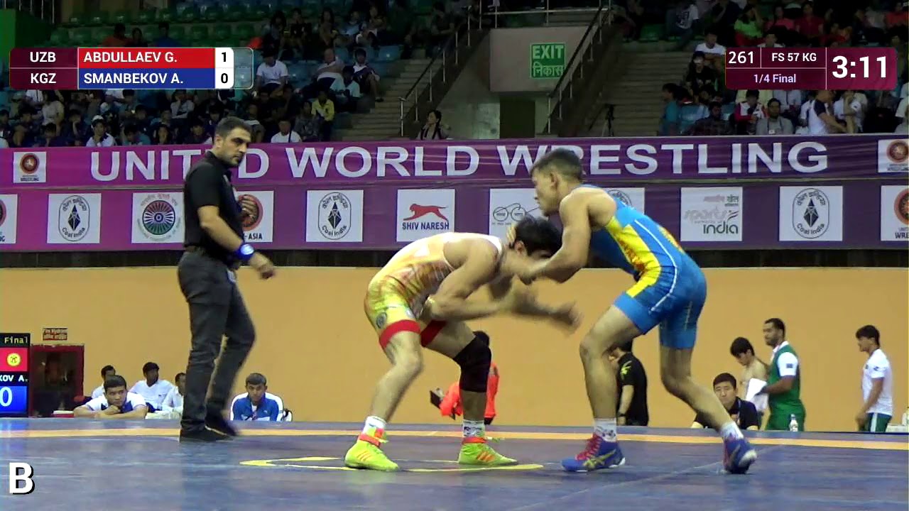 1/4 FS - 57 kg: G. ABDULLAEV (UZB) v. A. SMANBEKOV (KGZ)