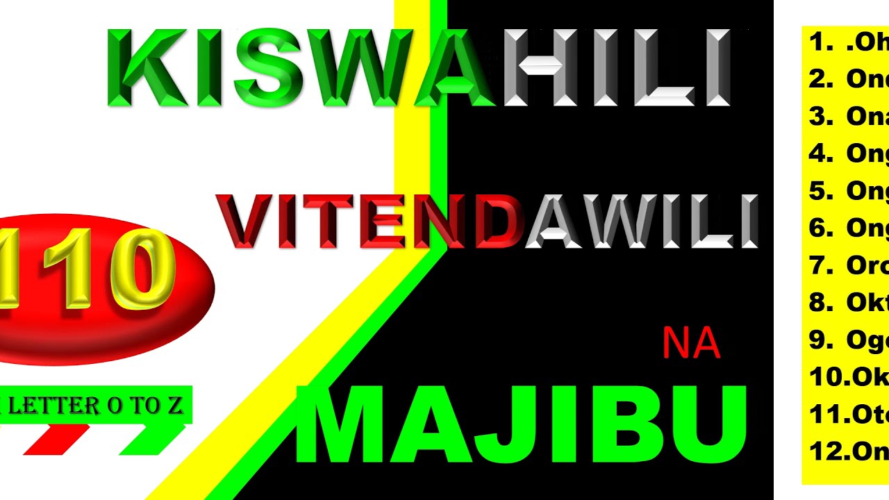 110 VITENDAWILI NA MAJIBU|| KITENDAWILI TEGA(O -Z) GREDI 4, 5, 6