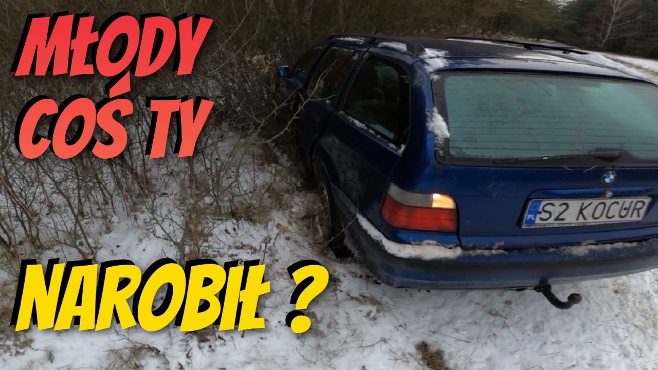 Miał szczęście, że w tym miejscu nie było drzew / Kto najlepiej lata bokiem starym BMW gruzem ?