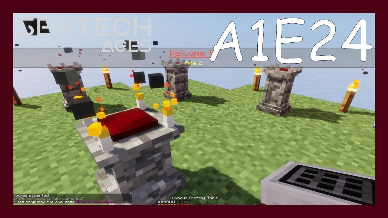 Sevtech Ages 3.11 Lets Play - Luminous crafting table, and advancing to Age 2