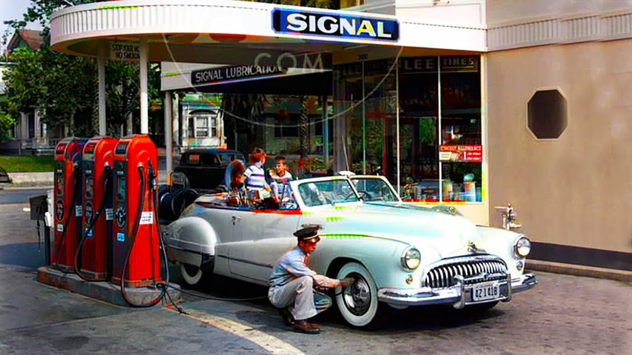 Vintage USA Gas Stations of the 1950s | Texaco, Shell, Gulf