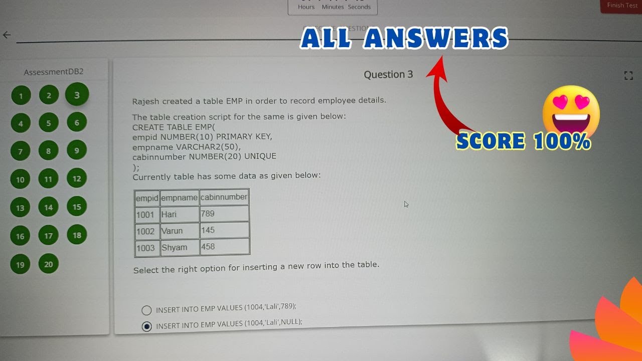 Database Management System Part - 2 Assessment Answers | Infosys Springboard 6.0 #AssessmentDB2