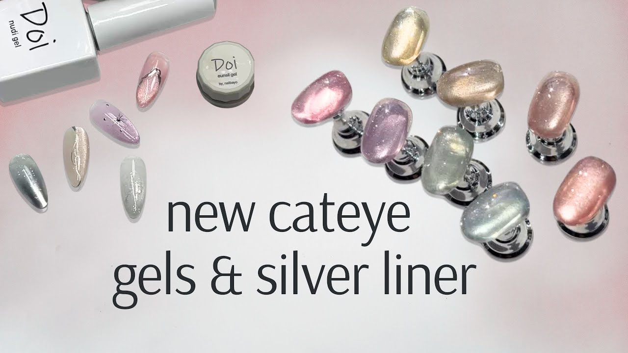Nailbayo's Doi Shiny Magnet Gels and Eunsil Silver Liner
