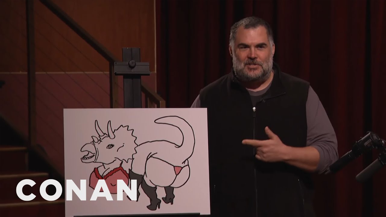 Enjoy Tony The Cameraman's Sexy Dinosaur Drawings | CONAN on TBS
