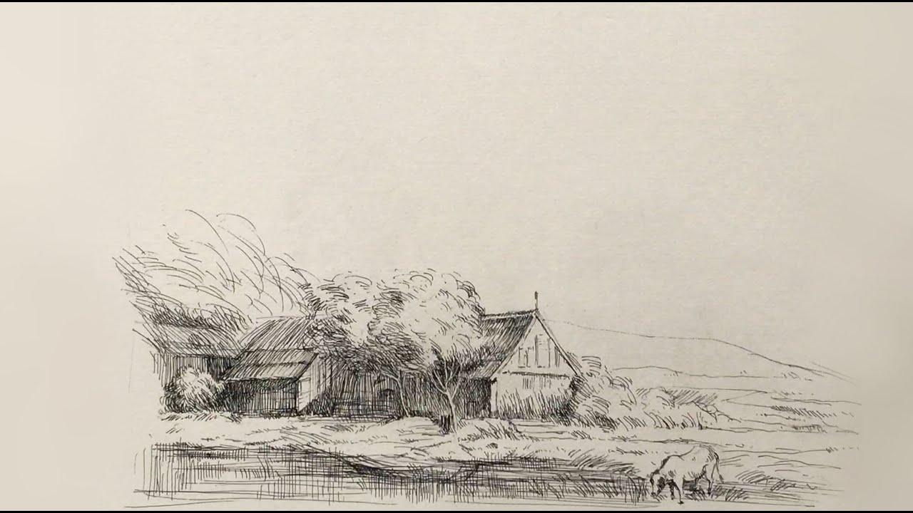 How to Draw a Rembrandt-Style Landscape | Raw Speed Sketch | Ink Pen | Rembrandt
