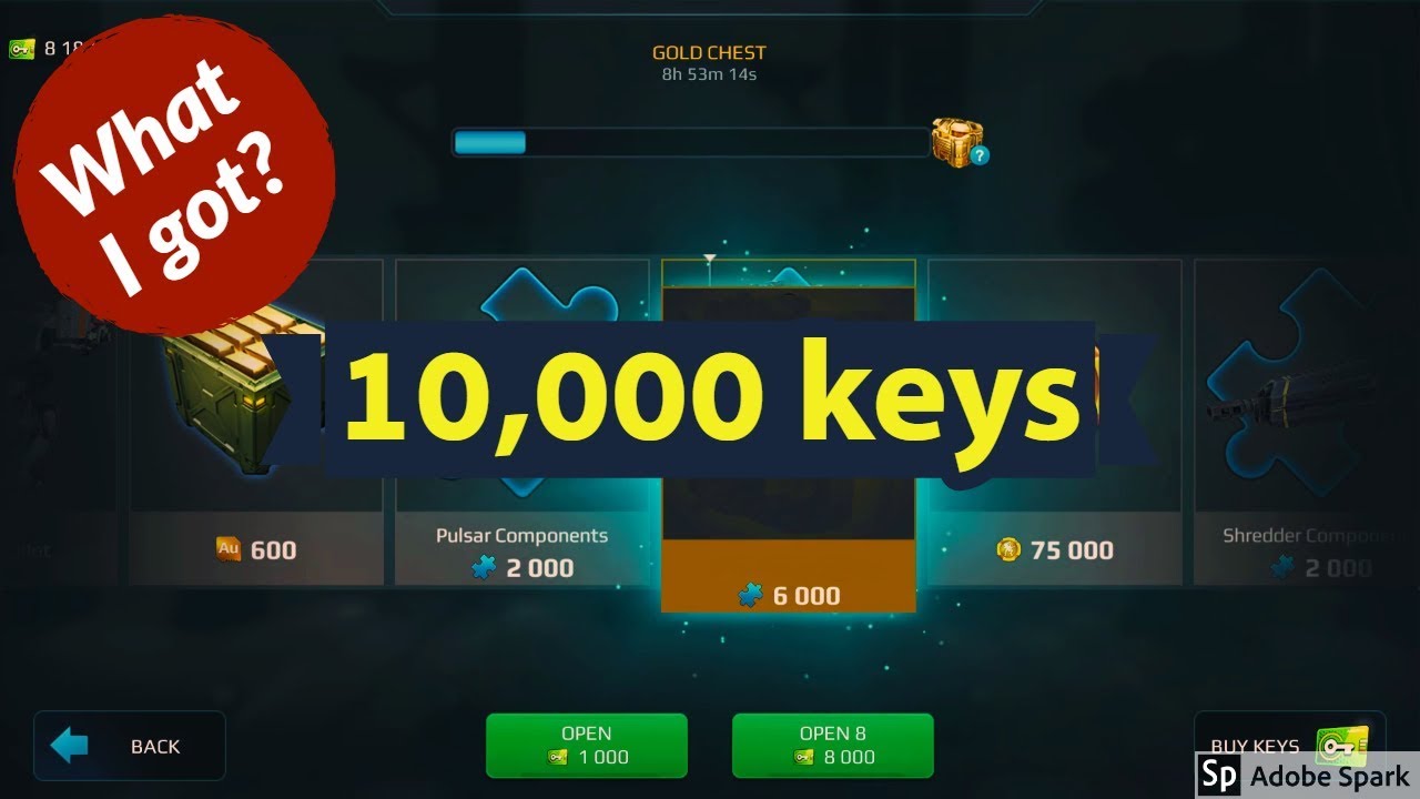 10,000 Black Market Keys - Gold Chest Opening - War Robots