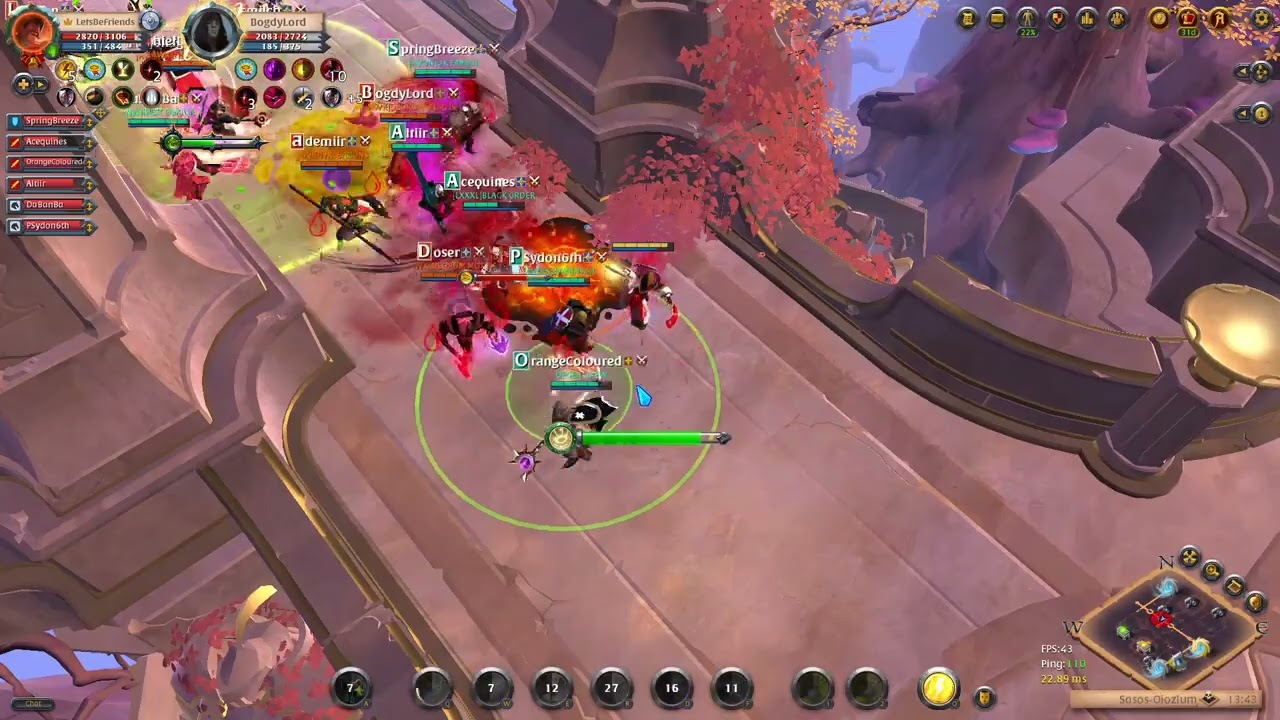 Fighting 7v7 In Albion Online | Healer POV | Hallow Fall Small Scale | [AVON] UK Familia | Brawling