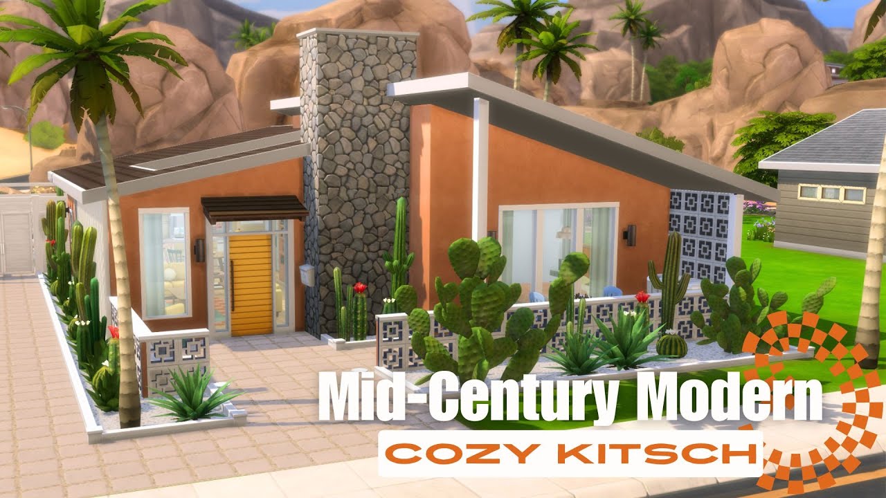 I built a MID-CENTURY MODERN family home with The Sims 4: Cozy Kitsch Kit | Speed Build