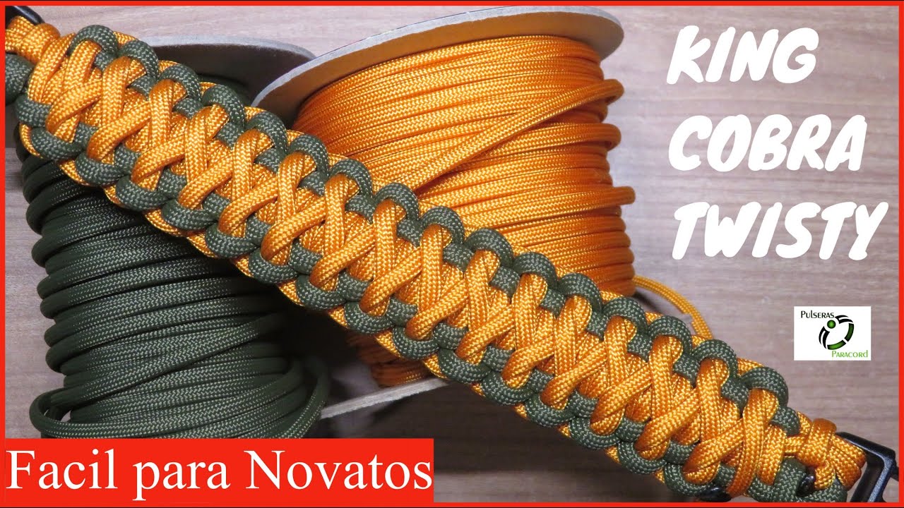 TUTORIAL MUY FACIL - Pulsera Paracord King Cobra Twisty - Pulseras Gruesas y Sencillas