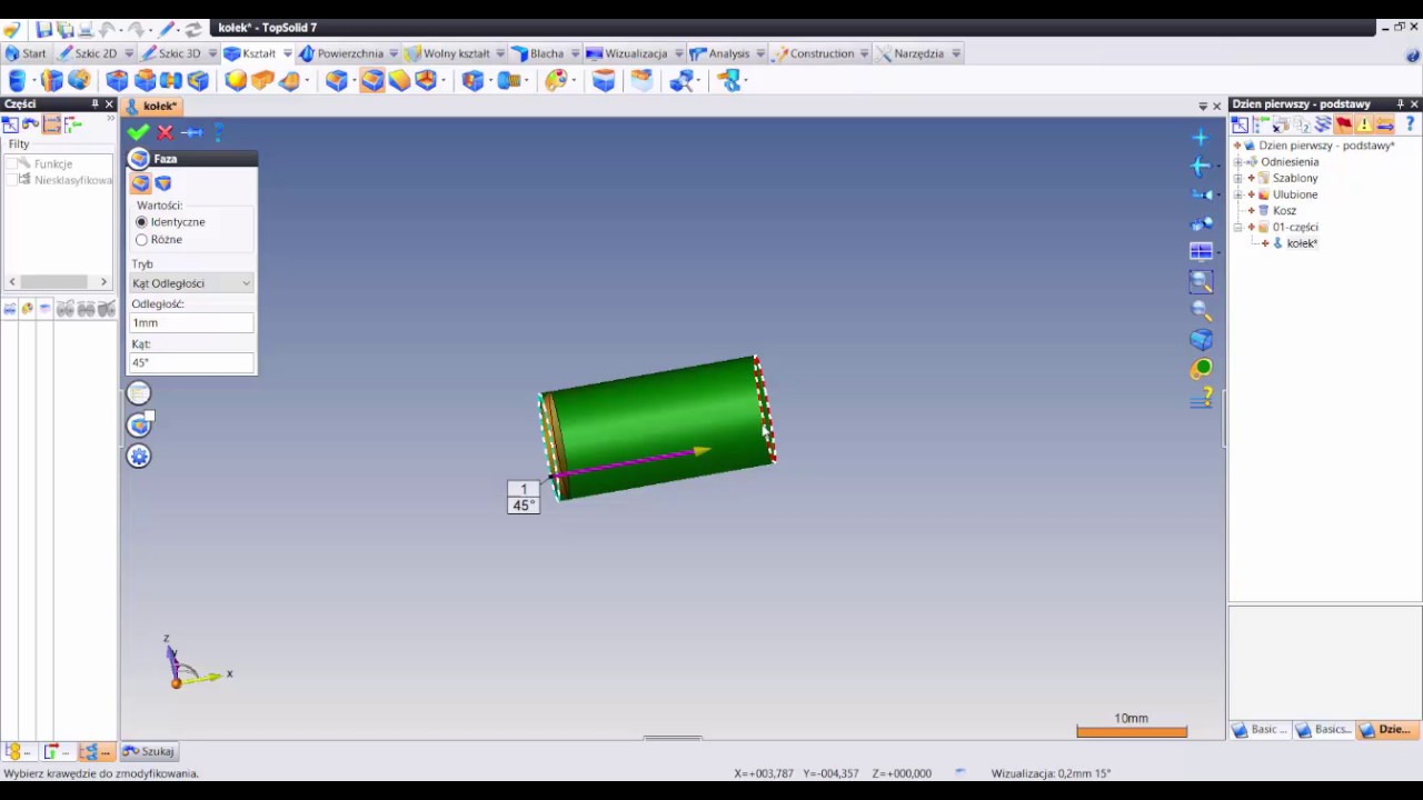 TopSolid 7 CAD - Tworzenie Kołka