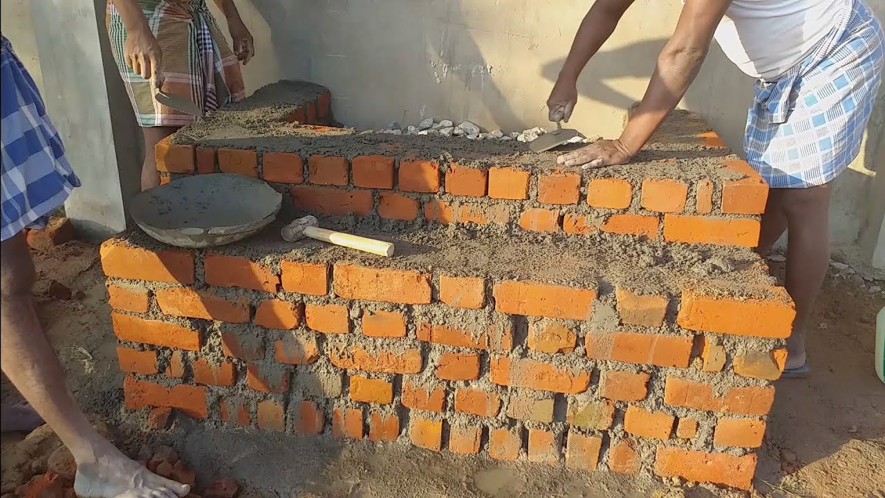 big stair technology-How to build brick stair step by step process-rendering sand and cement