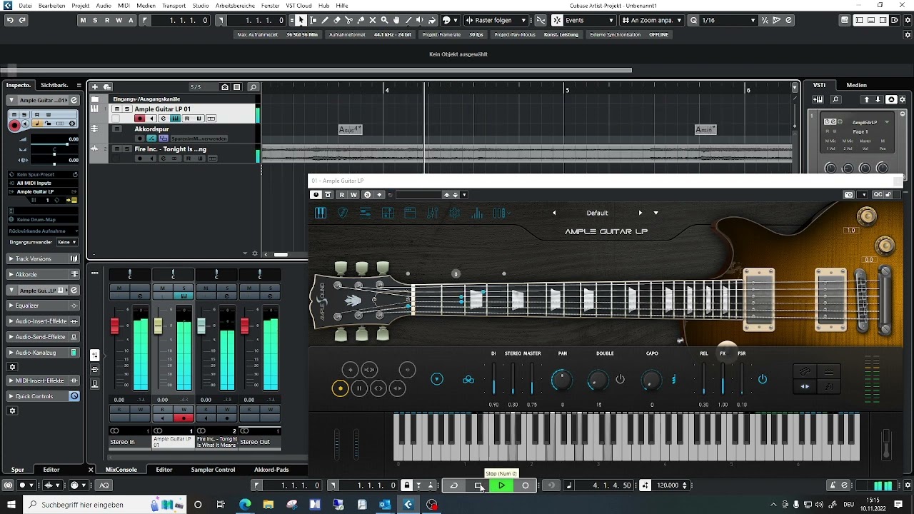 Ample Guitar LP and Cubase 12 MIDI problem, part 2 (without Scaler)