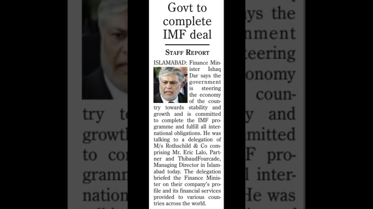 Govt to complete IMF Deal  | Finance Minister Ishaq Dar