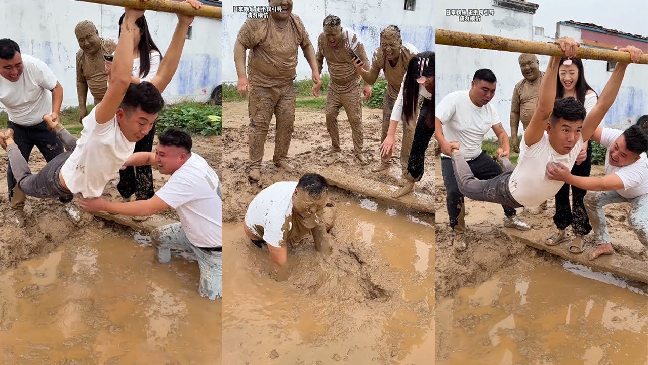Endurance challenge: Scratching in a mud puddle#funny#hilarous