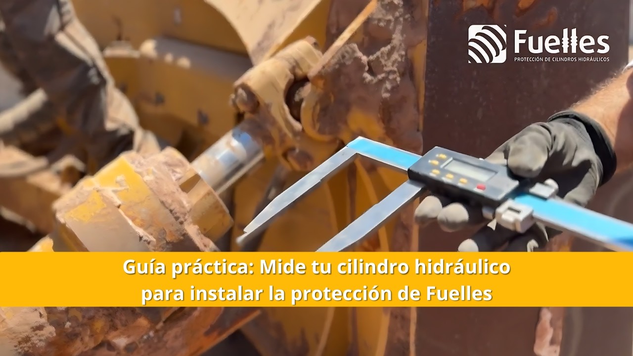 Mide tu cilindro hidráulico para instalar la protección de Fuelles