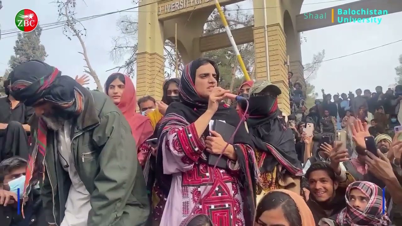 Dr. MahrangBaloch_  historical speech in front of the Balochistan University
