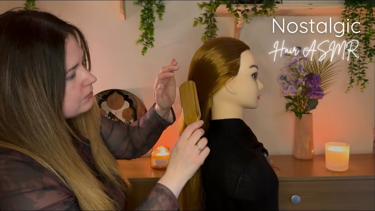 ASMR Nostalgic Hair Play with Hair Brushing | My First ASMR Experience at School with Whispering