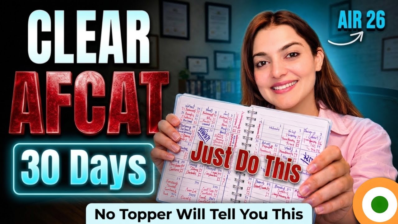 Clear AFCAT 2 2026 in 30 Days - New pattern Self Study preparation plan | Vaishalli (AIR 26)