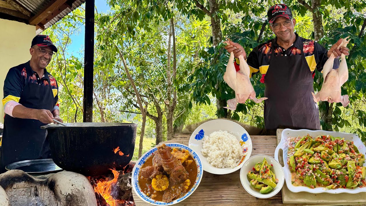 🐔 ¡Mira el Tamaño de Estas Gallinas! Guiso Dominicano en el Campo 🇩🇴🔥💡