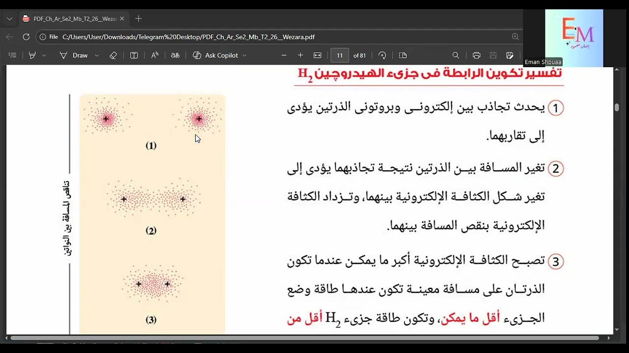 الروابط التساهمية كيمياء 2 ث ترم 2