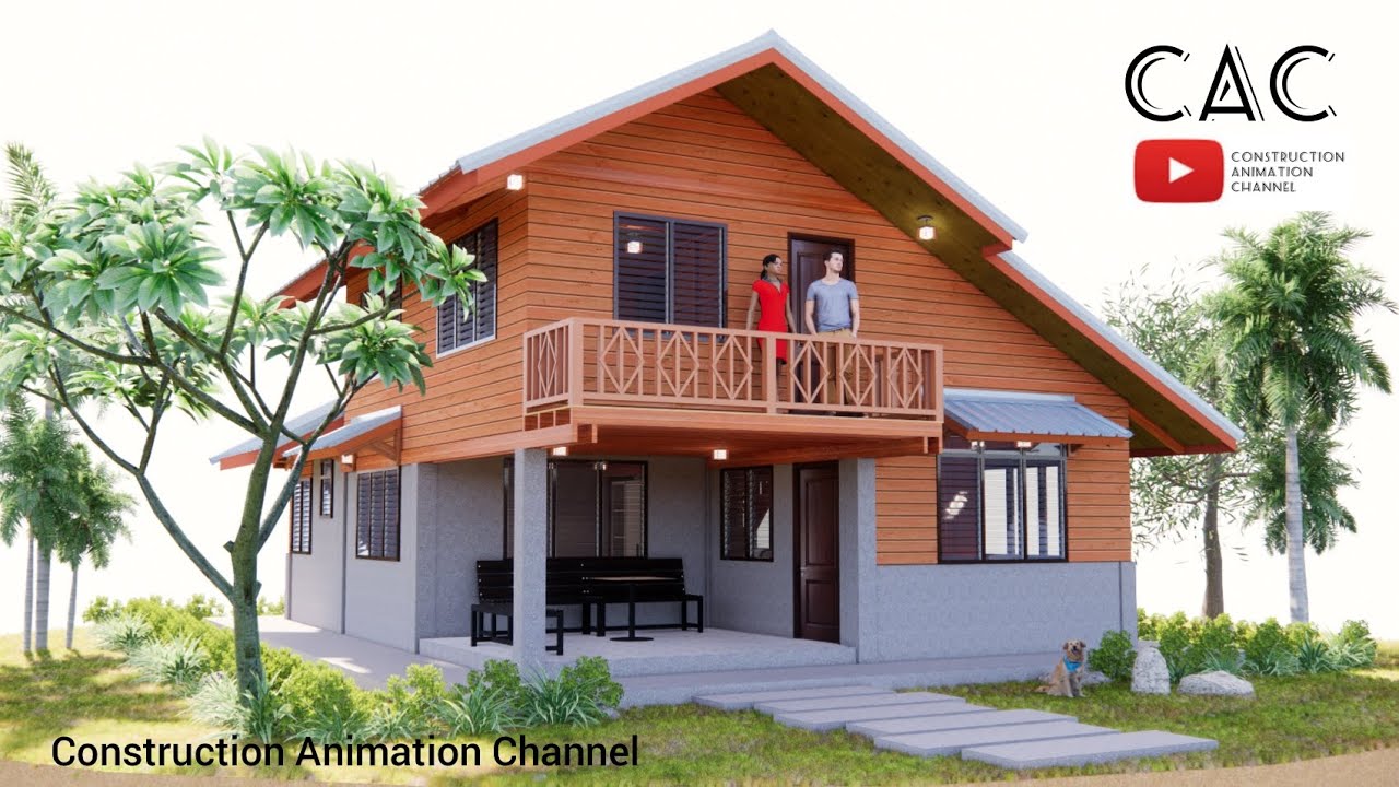 Simple Loft-type Farmhouse  | Tropical House | 8x10.5m | Three Bedroom