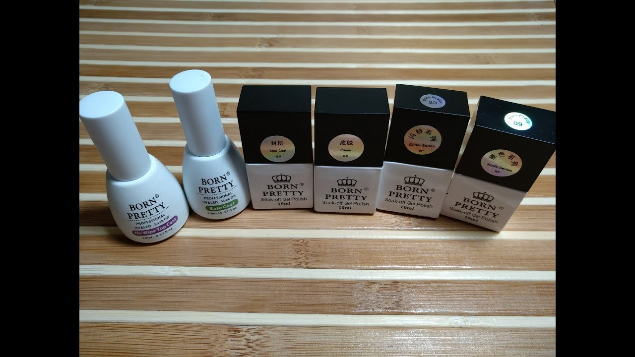 ЗАКАЛЕНЫЙ ТОП,  БАЗА Peel off. ТОП И БАЗА BORN PRETTY. ГЕЛЬ ЛАК НЮДОВЫЙ И С ГЛИТТЕРОМ
