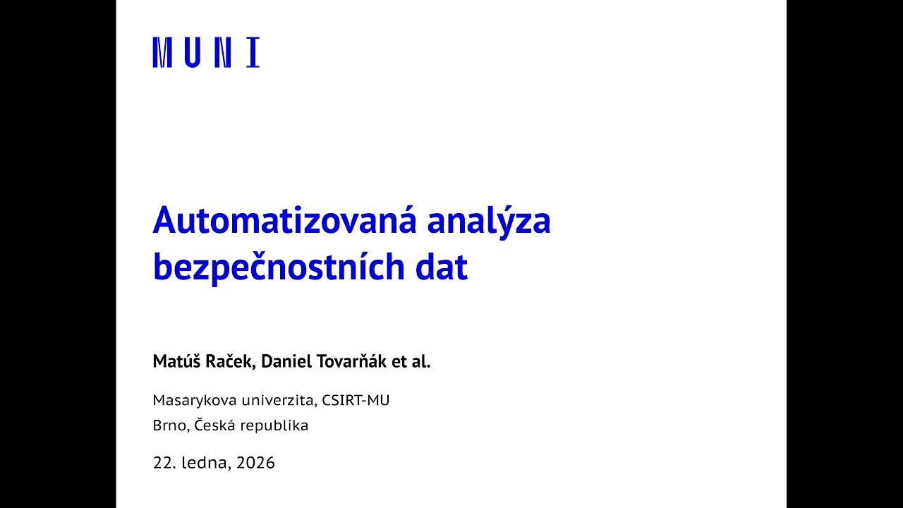 Automatizovaná analýza bezpečnostních dat ve velkém měřítku