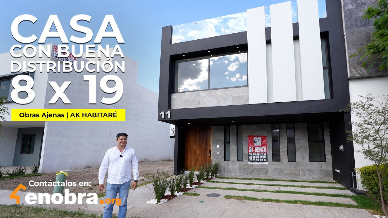 UNA CASA con DISTRIBUCI&Oacute;N INTELIGENTE de 8 x 19, Excelente Iluminaci&oacute;n | Obras Ajenas | @AKHabitar&eacute;