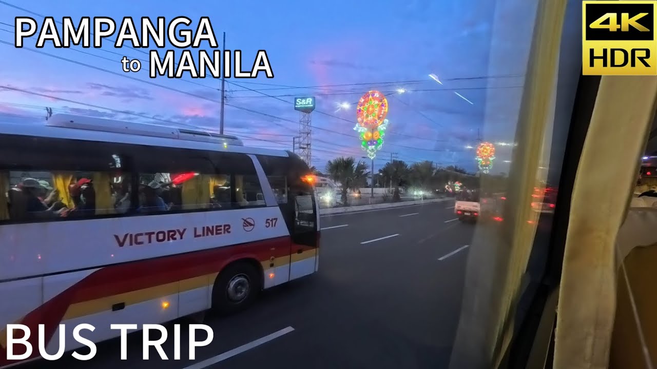 Manila to Pampanga 4K Bus Journey Window View #asmr 