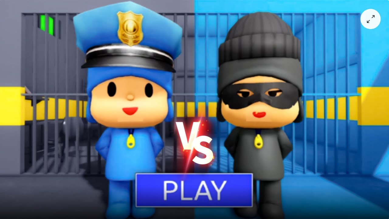 POCOYO POLICE VS THIEF PRISON RUN! NEW SCARY OBBY #Roblox 