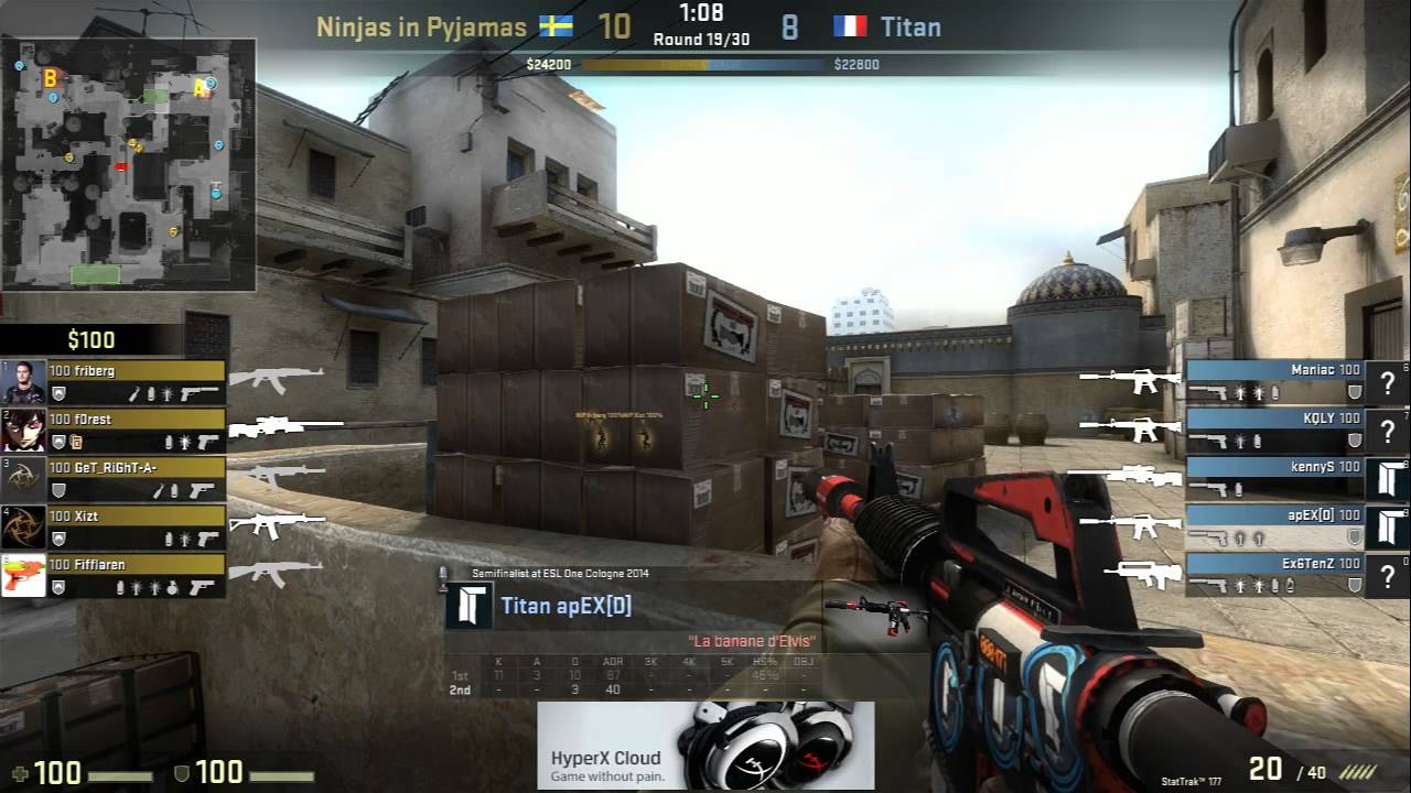 NiP vs Titan на de_dust2 @ Dreamhack Stockholm 2014 (CS:GO NiP vs TT)