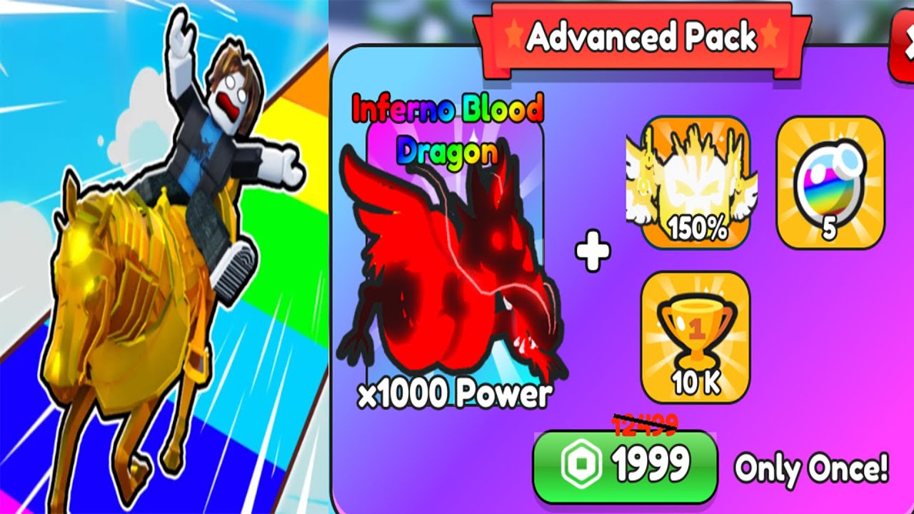 Horse Race [New World🌵] - I Buy INFERNO DRAGON Most Powerful PET x1000 with 2K Robux Gameplay