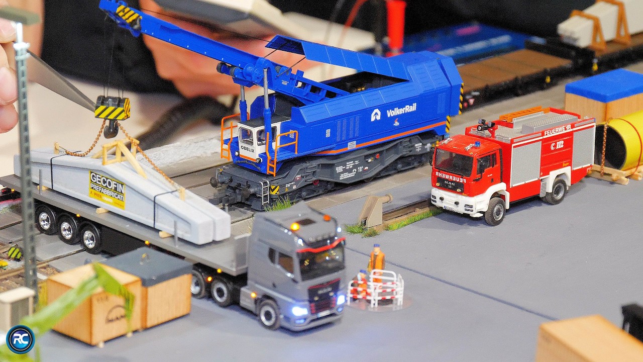 Micro scale RC Trucks & Railroad in 1:87 H0 scale. RC Cars in Motion at Modell Leben Erfurt 2025