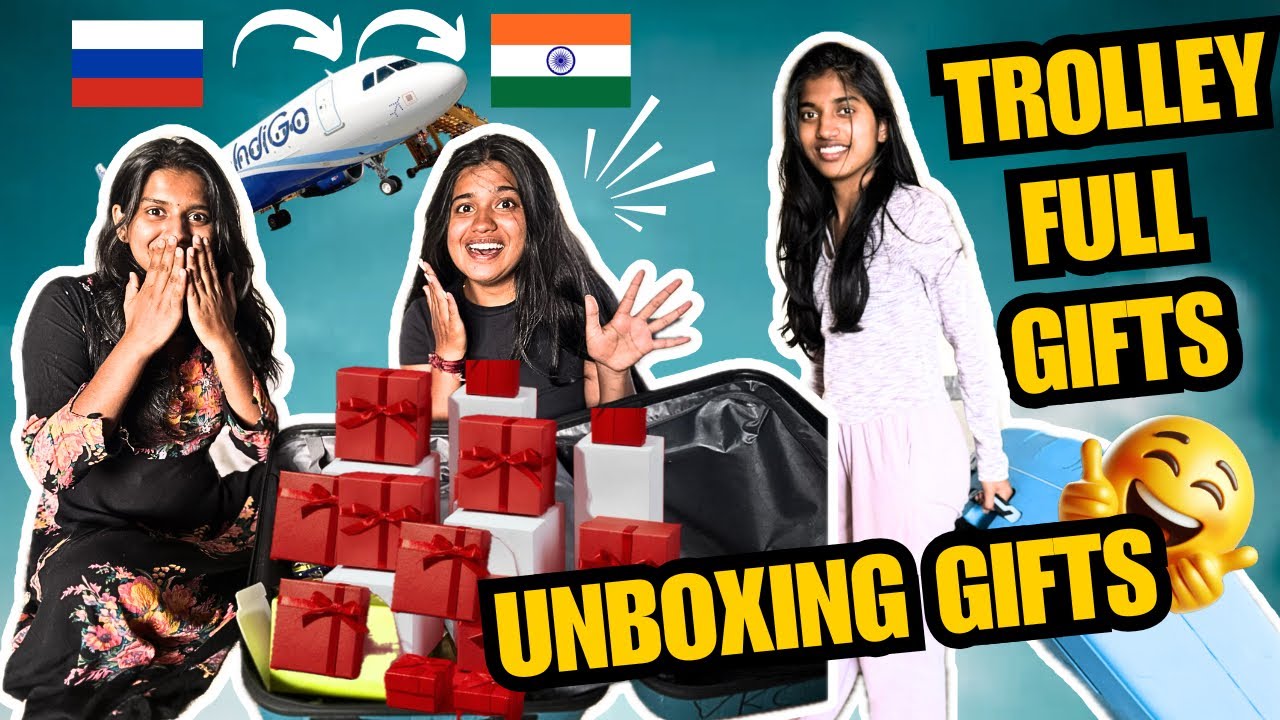 Nange yenu gift thandilla 🥹|_sandhya😭|| 🇷🇺Russia indha full gifts mane avrige 🤩🥳 #vlogs #unboxing