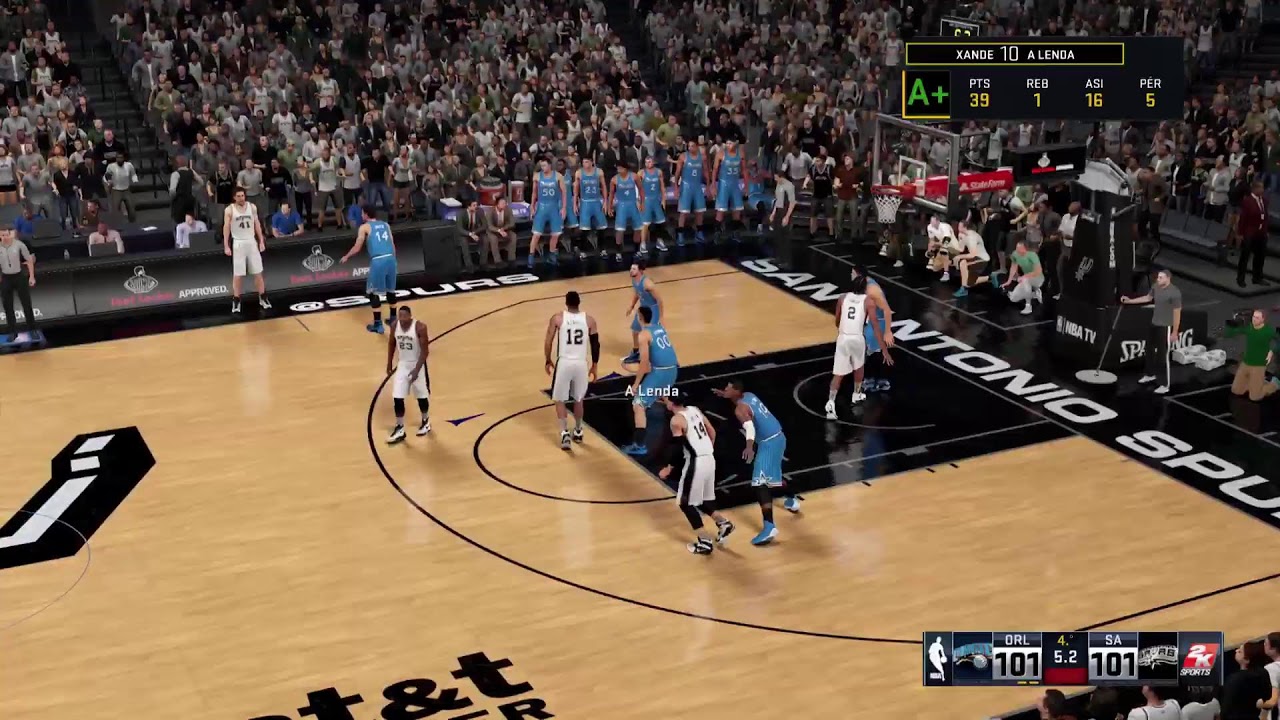 NBA 2K Mi Carrera Gameplay último nível, Santo Antônio Spurs Jogo 39 Temporada Regular Quarta tempo