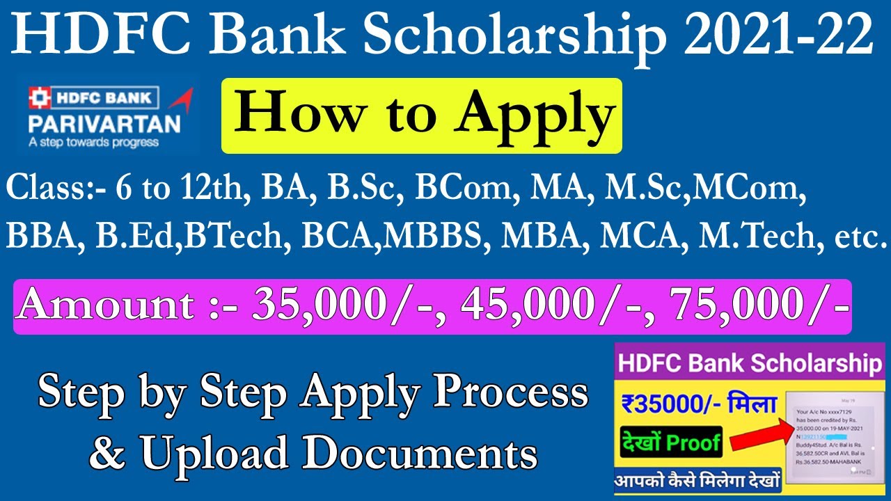 How to Apply HDFC Bank ECS Scholarship for Class 6 to All College Students - HDFC Bank Scholarship