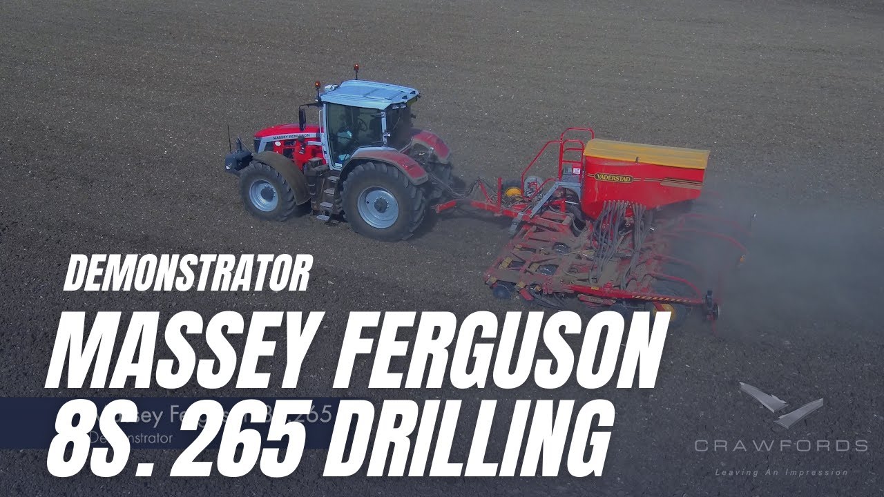 Massey Ferguson 8S.265 drilling with a Vaderstad Rapid