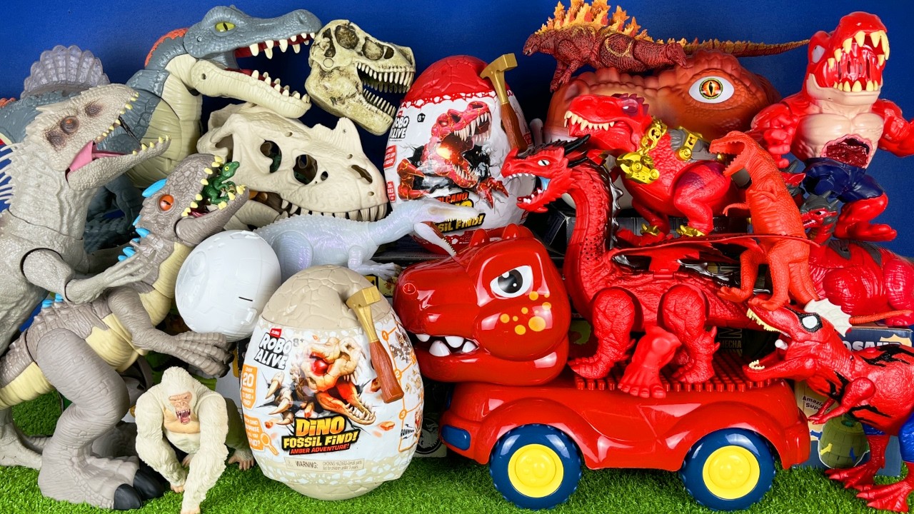 Jurassic World Unboxing Review Asmr Dinosaur T-rex Mosasaurus Zuru Robo Alive Volcano Dinosaur Eggs