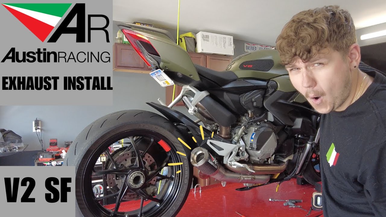 Ducati StreetFighter V2 AUSTIN RACING EXHAUST INSTALL