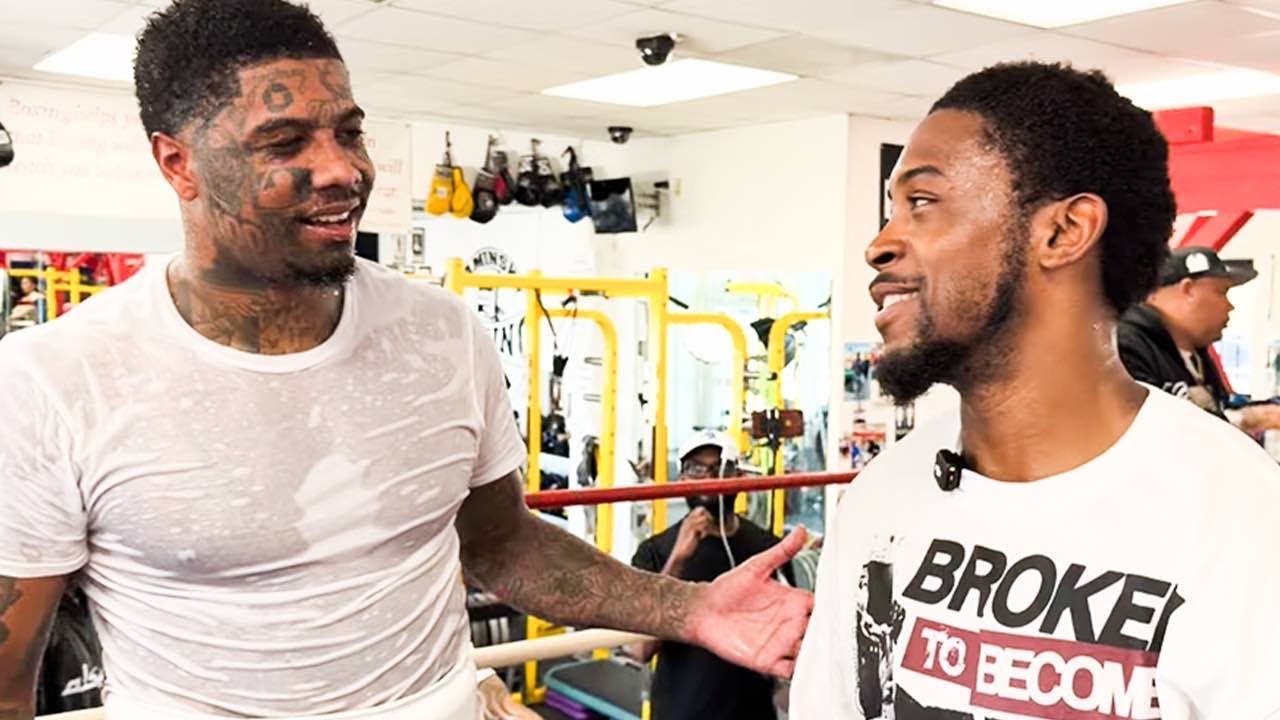 Keyshawn Davis & Blueface REAL TALK After Busting His Lip in Sparring: “You Was Trying To Clip Me!”