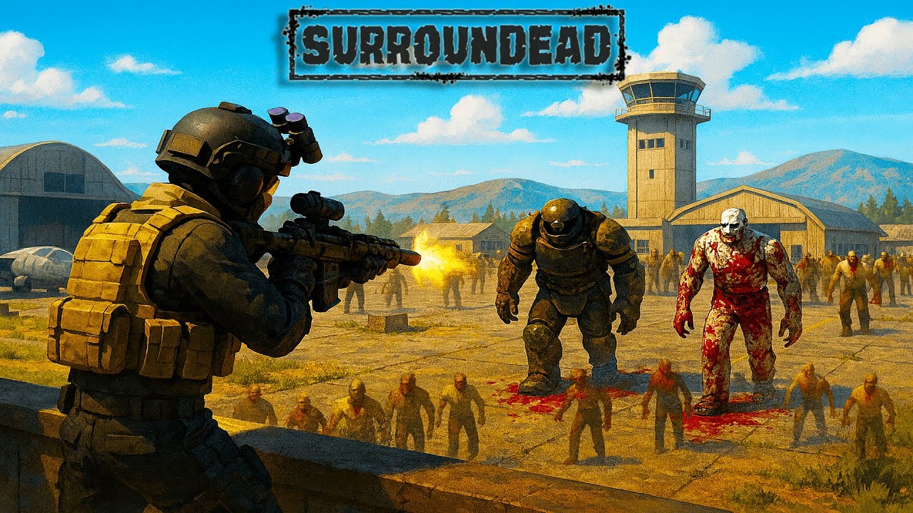 Exploring the Airfield in SurrounDead! Level 2 Keycard Run, Boss Zombie Fights & Base Tour