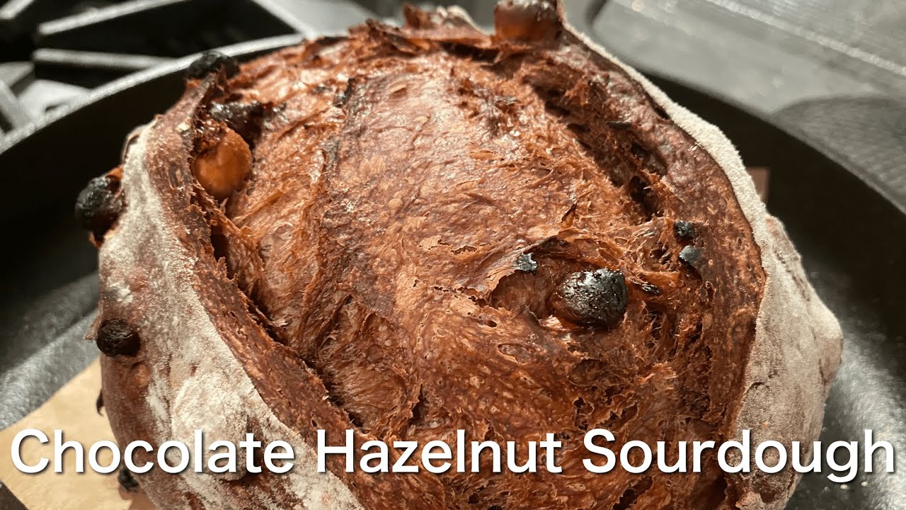 SUB) 天然酵母チョコレート＆ヘーゼルナッツ お菓子なカンパーニュ / Chocolate Hazelnut Sourdough Bread/ Artisan Chocolate Bread