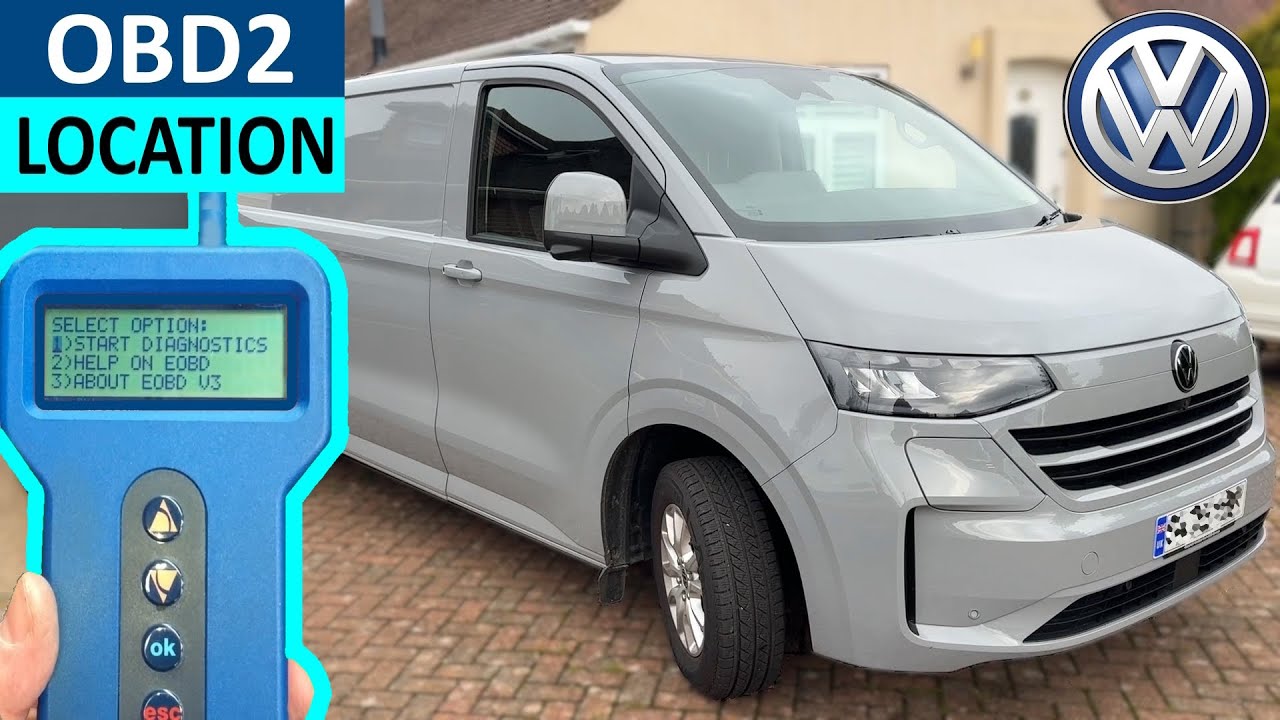 Расположение порта OBD2 на VW e-Transporter