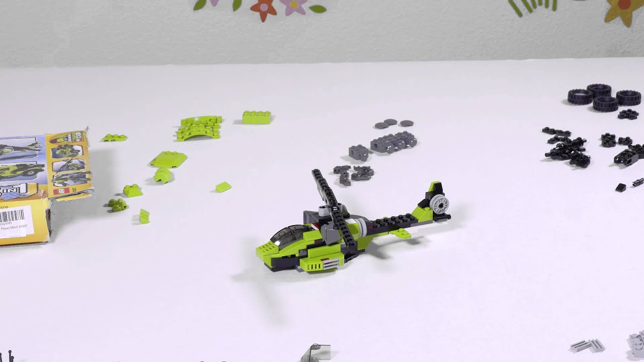 Lego Creator Power Mech 31007 3 in 1 robot truck helicopter assemble themselves.