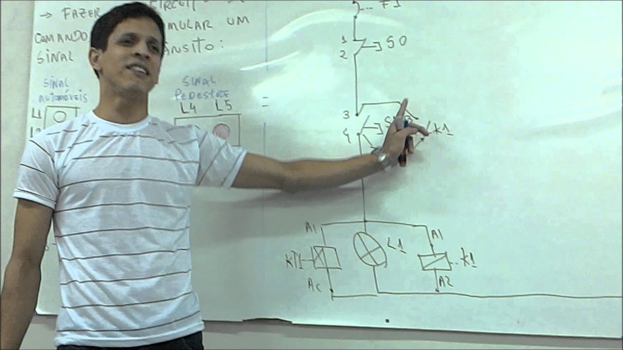 Circuito de Comando Sinal de Trânsito com Contatores e Temporizadores Parte 1